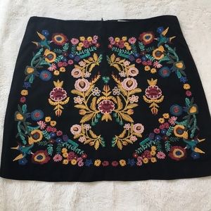 Umgee M Mini-Skirt with Colorful Embroidery